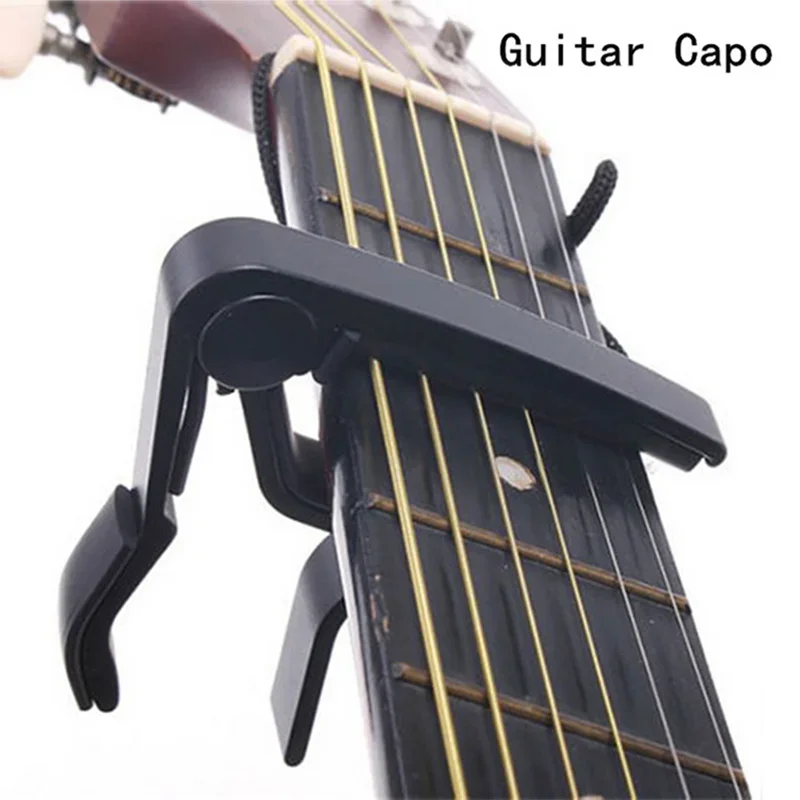 Hochwertige Aluminiumlegierung, silberfarben, Schnellwechsel-Klemmschlüssel, Akustik-Kapodaster für klassische Gitarre zur Tonanpassung der Gitarre Image