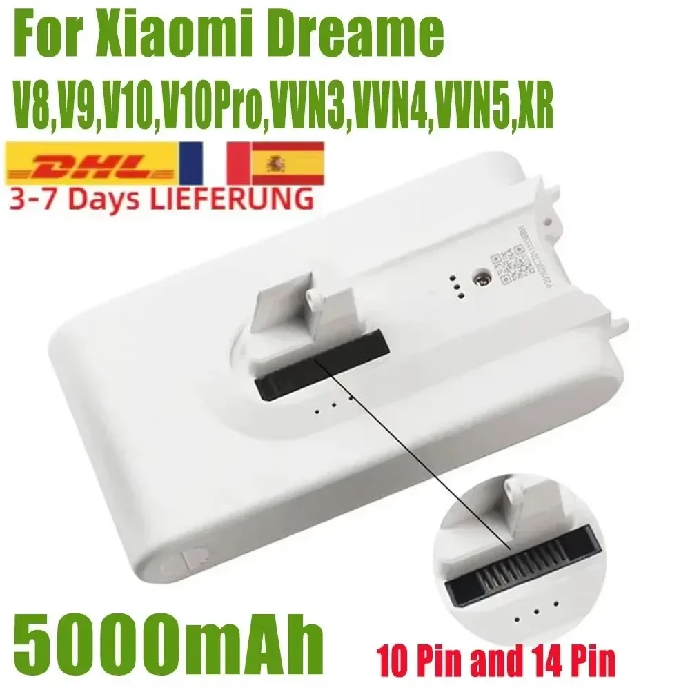 (5000 mAh) Ersatzakku für Staubsauger – Ersatzakku für Xiaomi Dreame V8 V9 V10 V10Pro VVN3 VVN4 VVN5 XR Lithium-Ionen-Akku Image