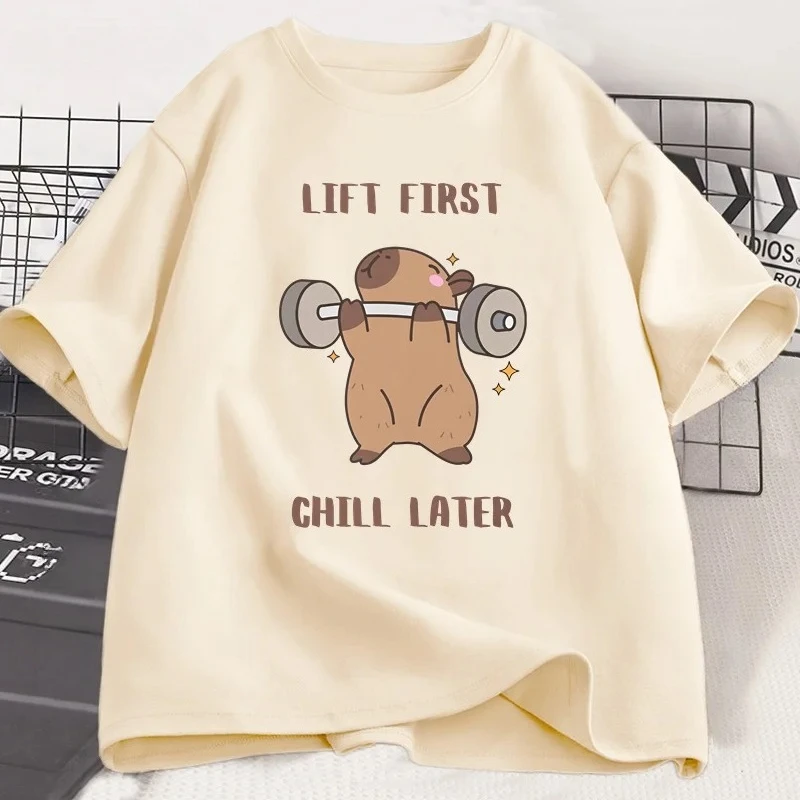 Plus Size Capybara Gym T-Shirt Women Sports Tee Workout Fitness T Shirt Top Unisex Softstyle Women Tshirt Clothes Women Clothing