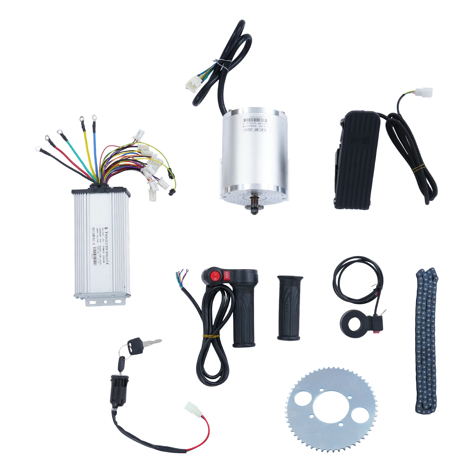 Kit Motore DC Brushless 2000W 60V, Kit di Conversione Motore Elettrico ad Alta Velocità per E-Bike, Scooter, Moto, Kit di Aggiornamento Fai-da-Te