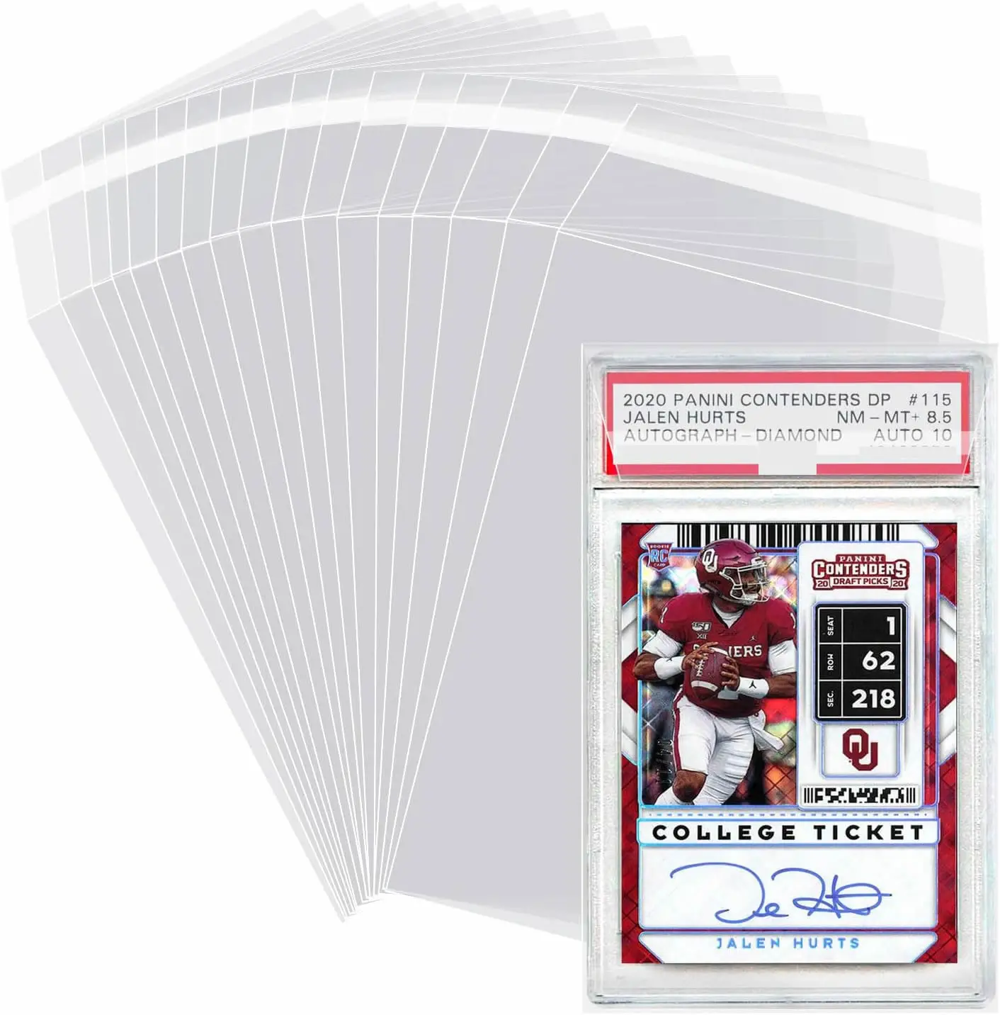 100 Pezzi Bustine Protettive per Carte Gradate, Adatte per Carte Pokémon, Baseball, Football e Altri Sport