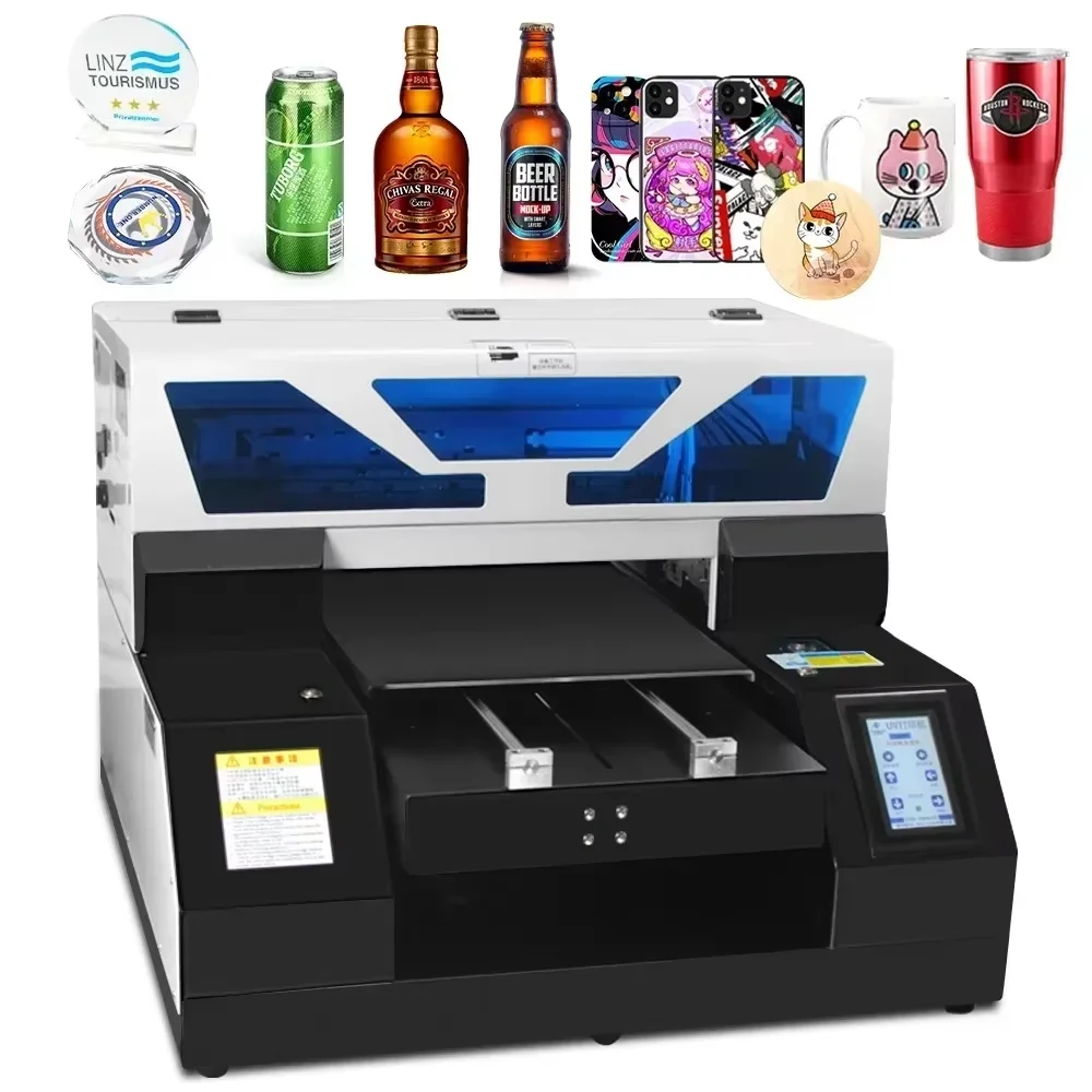 Stampante UV Sihao A3/A4 per stampa su bottiglie, custodie per telefoni, vetro, legno, acrilico, stampante UV flatbed A4, stampante per etichette adesive, stampante UV