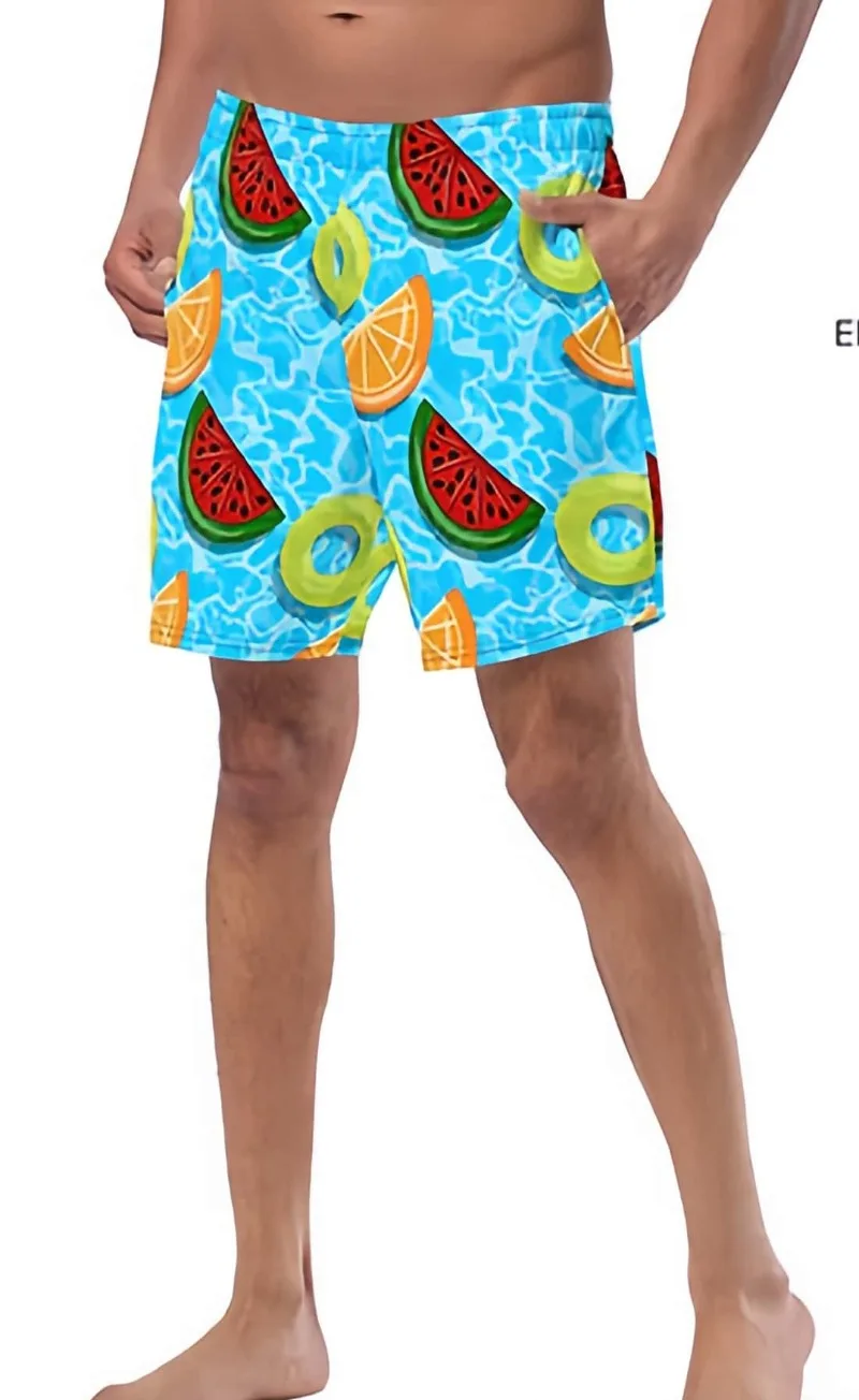 Neue Wassermelonen-Donut-Bedruckte Kinder-3D-Sommer-Atmungsaktive Urlaubs-Erwachsenen-Freizeit-Sport-Strandhose Badeshorts Image