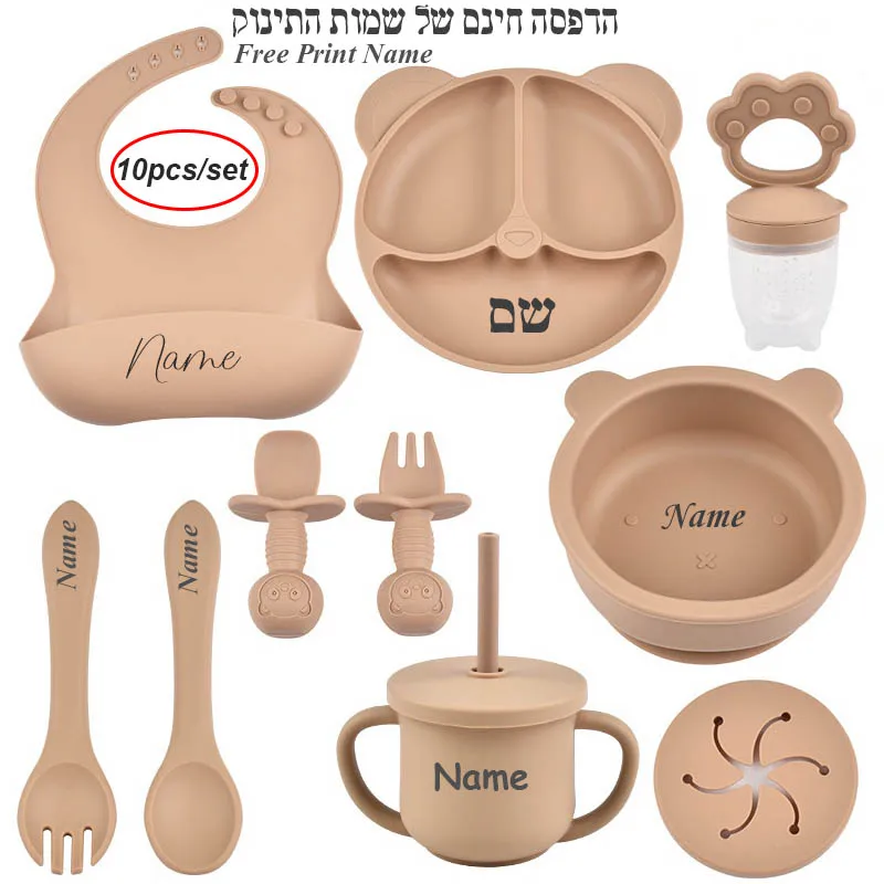 Baby Fütterung Set Saugnapf Schüssel Personalisierte kinder Geschirr Set Baby Beißen Spielzeug Obst Bär Platte Schüssel Infant Tasse Feeder