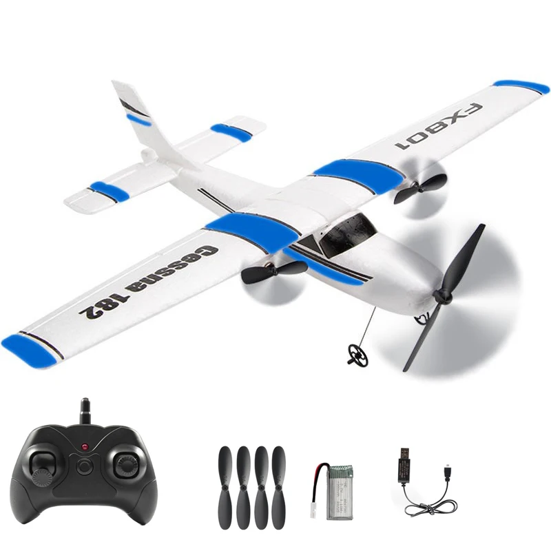 RC Flugzeug FX801 EPP Schaum 2.4G 2CH RTF Segelflugzeug mit Fester Spannweite Ferngesteuertes Flugzeug RC Flugzeugspielzeug Geschenke für Kinder Image
