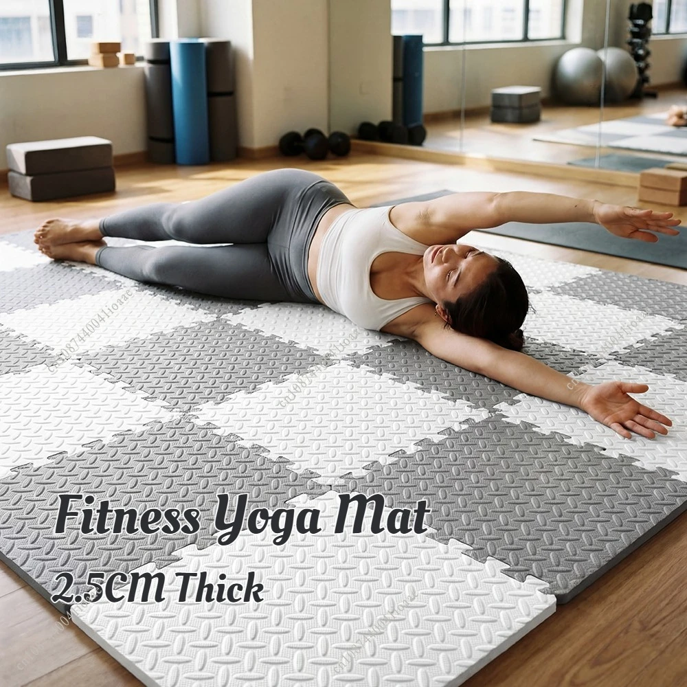 Sommer-Fitness-Essentials - 2,5 cm Dicke Verzahnungs-Yogamatte 4/8/10 Stück Heim-Fitness- und Yoga-Ausrüstung Schutzmatte 30x30 cm