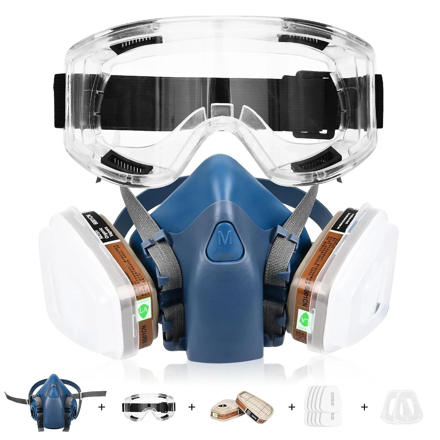 16in1 7502 Atemschutzmaske Schutzmaske Industrie Malerei Spray Staub Gasmaske mit 501 5N11 6001CN chemische Halbgesichtsmaske Image