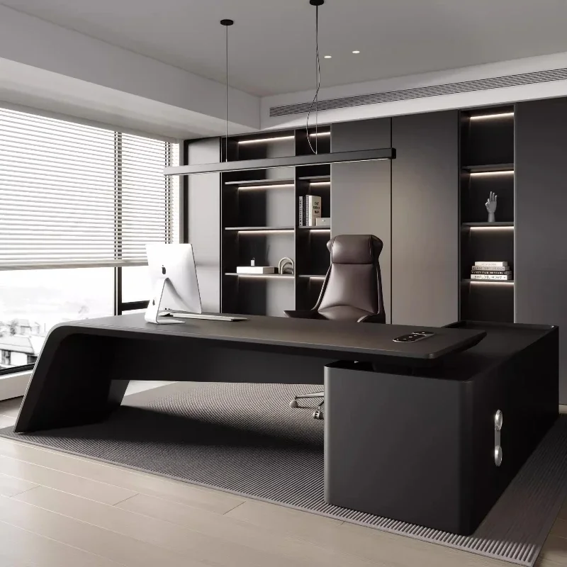 Nordic Mit Schubladen Boss Computertisch High-End atmosphärischer Büroschreibtisch Luxus-Studie Gaming-Schreibtisch Arbeits-Desktop-Büro-Arbeitstisch
