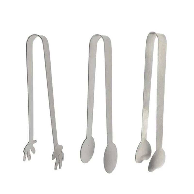 1Pcs Mini Edelstahl Silber Lebensmittel Clips Süßigkeiten Dessert Clips Für Zucker Würfel Pinzette Backen Gebäck Kuchen Dekoration Image