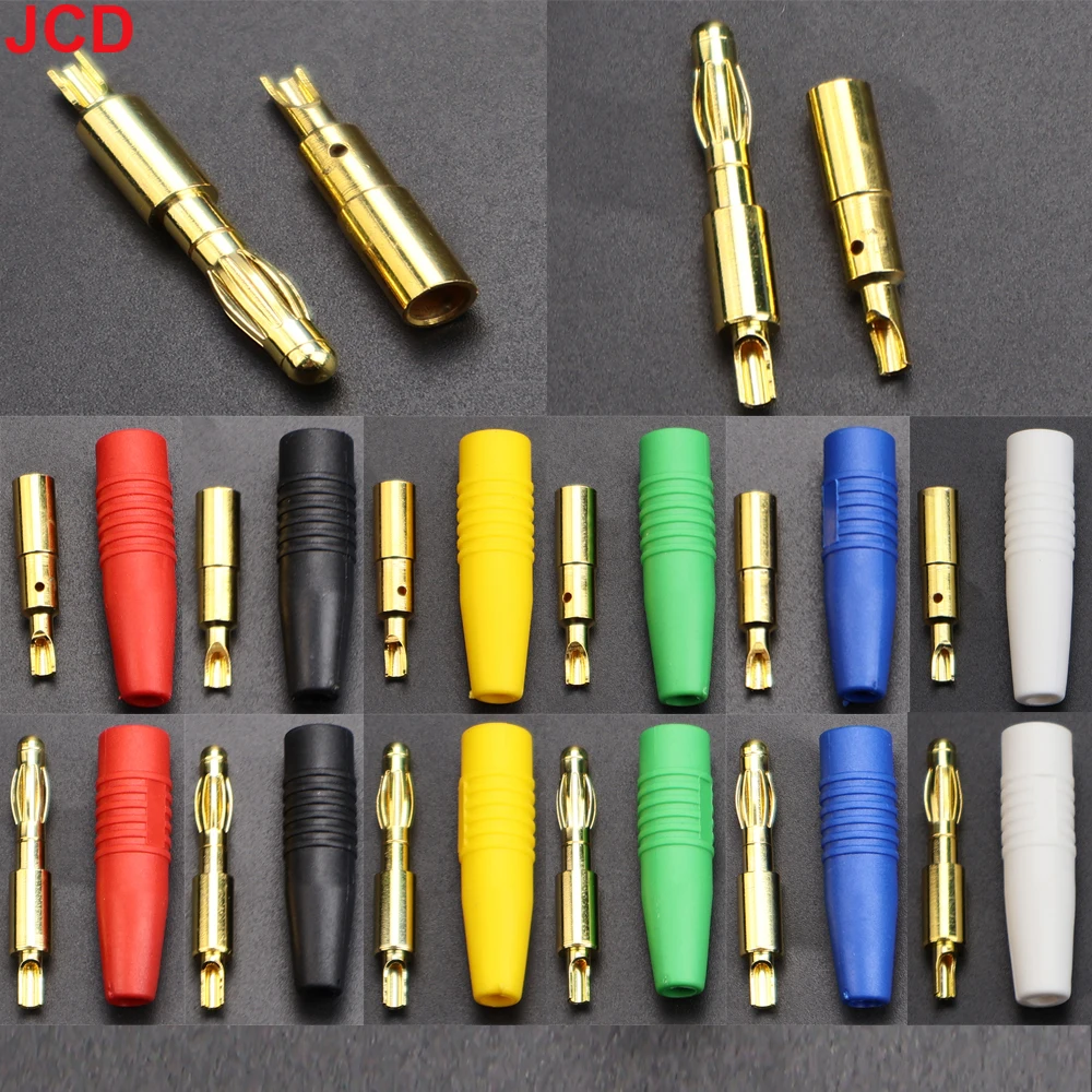 JCD 4 stücke Neue 4mm Stecker Vergoldet Musical Lautsprecher Kabel Draht Pin Banana Stecker Anschlüsse Image
