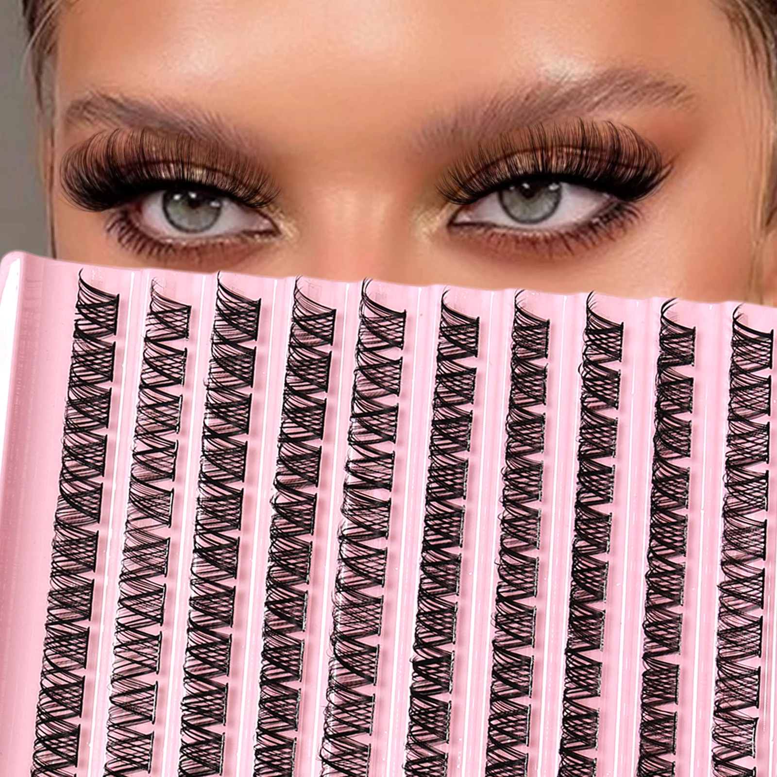 D-Curl Wimpern in Verschiedenen Längen, 110 Stück - Flauschige Wiederverwendbare Wimpernverlängerungen für Tägliches Make-up und Anfänger Image