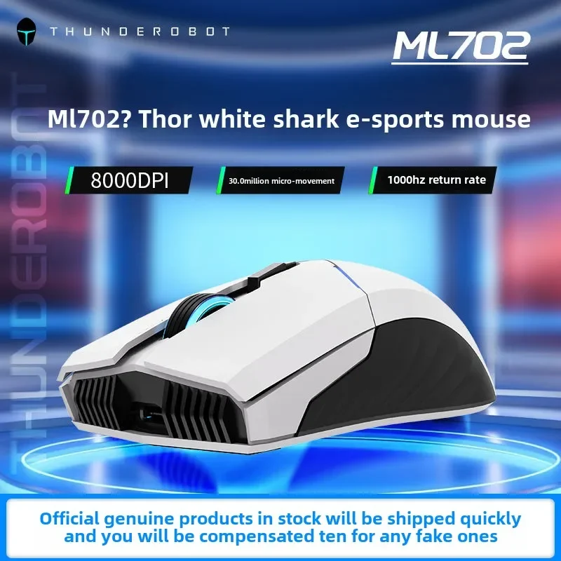 THUNDEROBOT ML701 White Shark ML702 Drahtlose Dual-modus Leichte Maus Esports Gaming Computer Für PC Laptop Tablet Computer Image