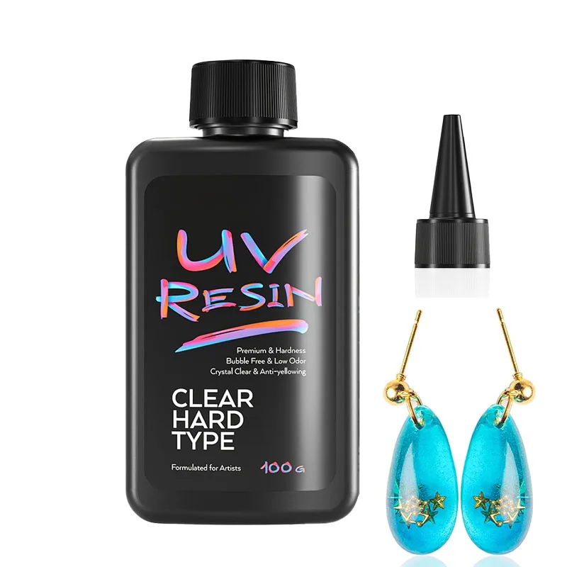 1 Stück 100 g/200 g/250 g/500 g UV-Harz-Set, ein kristallklares UV-Epoxidharz-Set. Es handelt sich um ein hochviskoser und schnell aushärtender UV Image