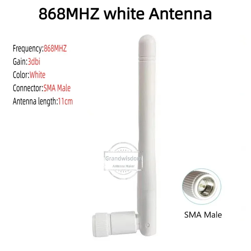 5 Stück/Set Meshtastic 868 MHz Antenne mit 3dBi Verstärkung, SMA-Stecker, Lora-Antenne, Weiß, 10cm, LoRaWAN-Antenne, Meshtastic-Signalempfänger, Alarm Image