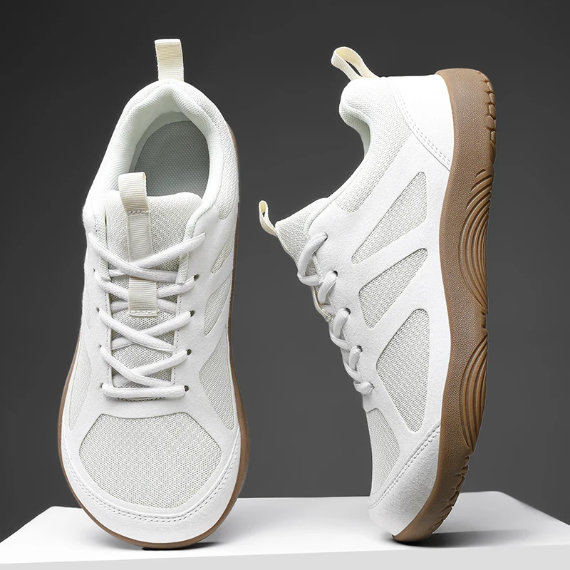 Übergrößen Minimalistische Breitspitzen-Barfußschuhe Leichte Atmungsaktive Zero-Sohlen Herren Laufschuhe Outdoor Freizeit-Wanderschuhe Image