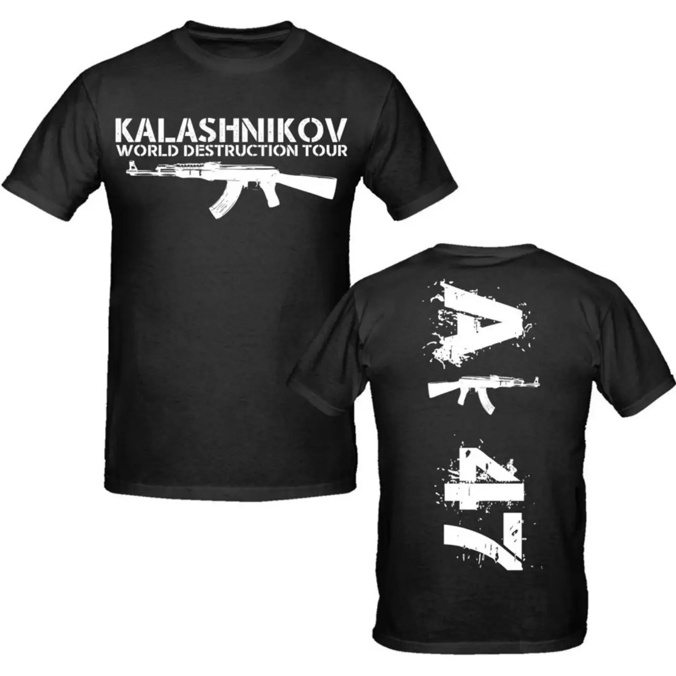 Herren-T-Shirt mit AK-47-Grafik und Kalashnikov-Apokalypse-Design, Lässiges Kurzarm-Shirt mit Rundhalsausschnitt Image