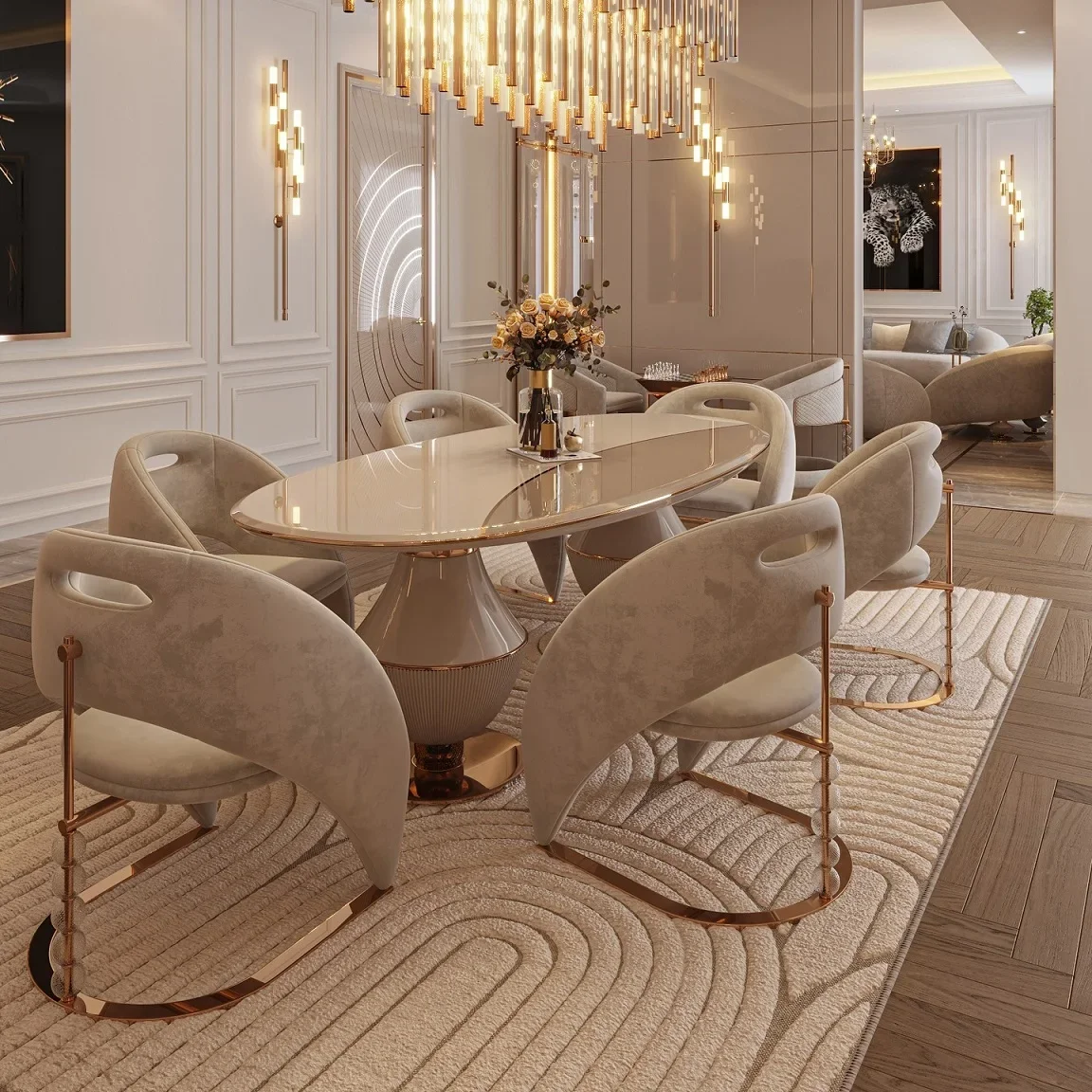 m zz Luxus-Esszimmerstuhl aus Samt, Esszimmerstuhl aus Edelstahl für Zuhause, Hotel m