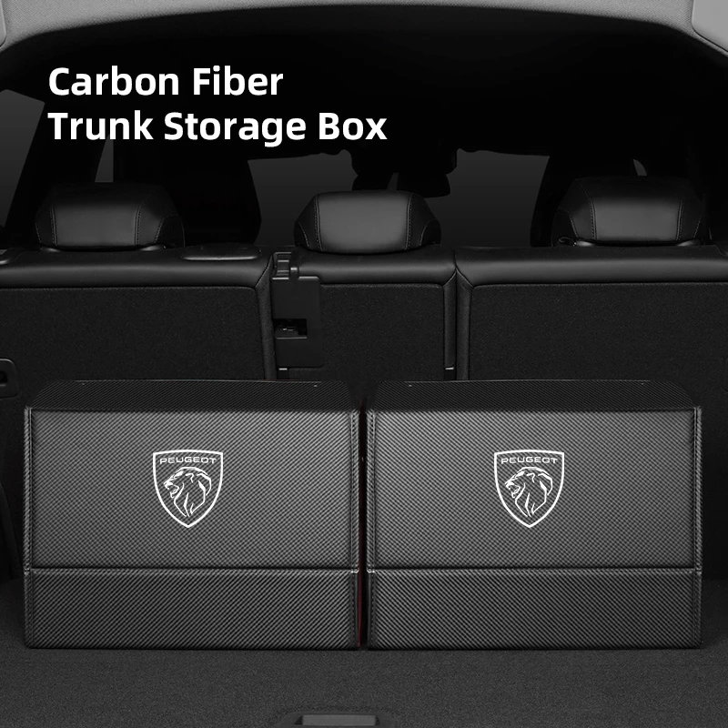 Organisateur de coffre de voiture Peugeot, boîte de rangement de grande capacité, accessoires pour la nouvelle Peugeot 208 301 308 2008 3008 4008 5008 206