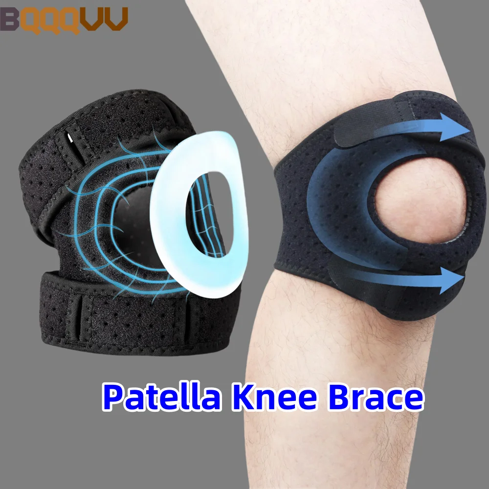Patella-Kniebandage mit Polstern für Männer und Frauen, atmungsaktive Kompressionsmanschette, zur Schmerzlinderung bei Arthritis und zur Genesung nach Verletzungen, 1 Stück Image