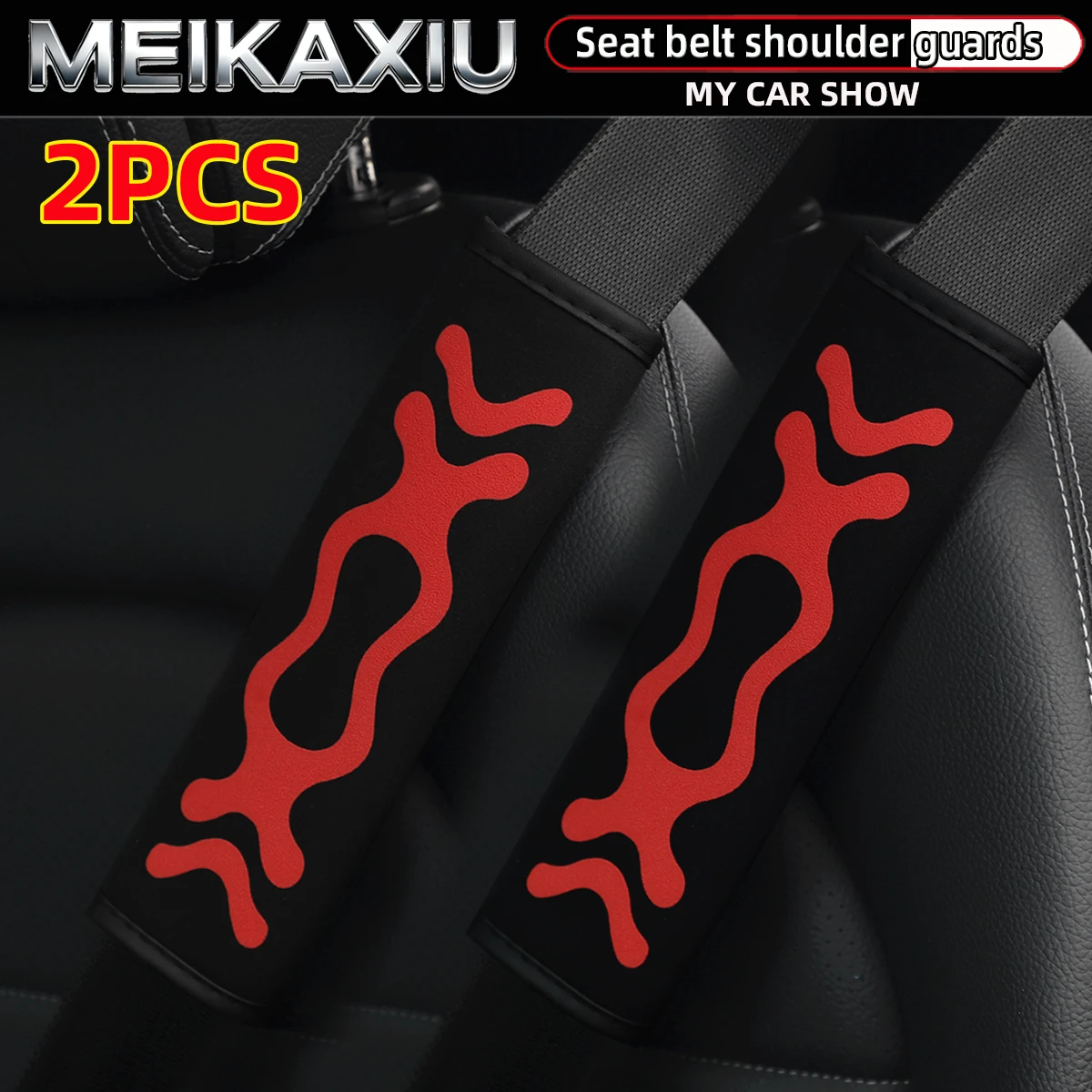 1 oder 2 schaumstoffbestickte dreidimensionale Auto-Sicherheitsgurte, dekorative Auto-Accessoires für Frauen, geeignet für alle Jahreszeiten. Image
