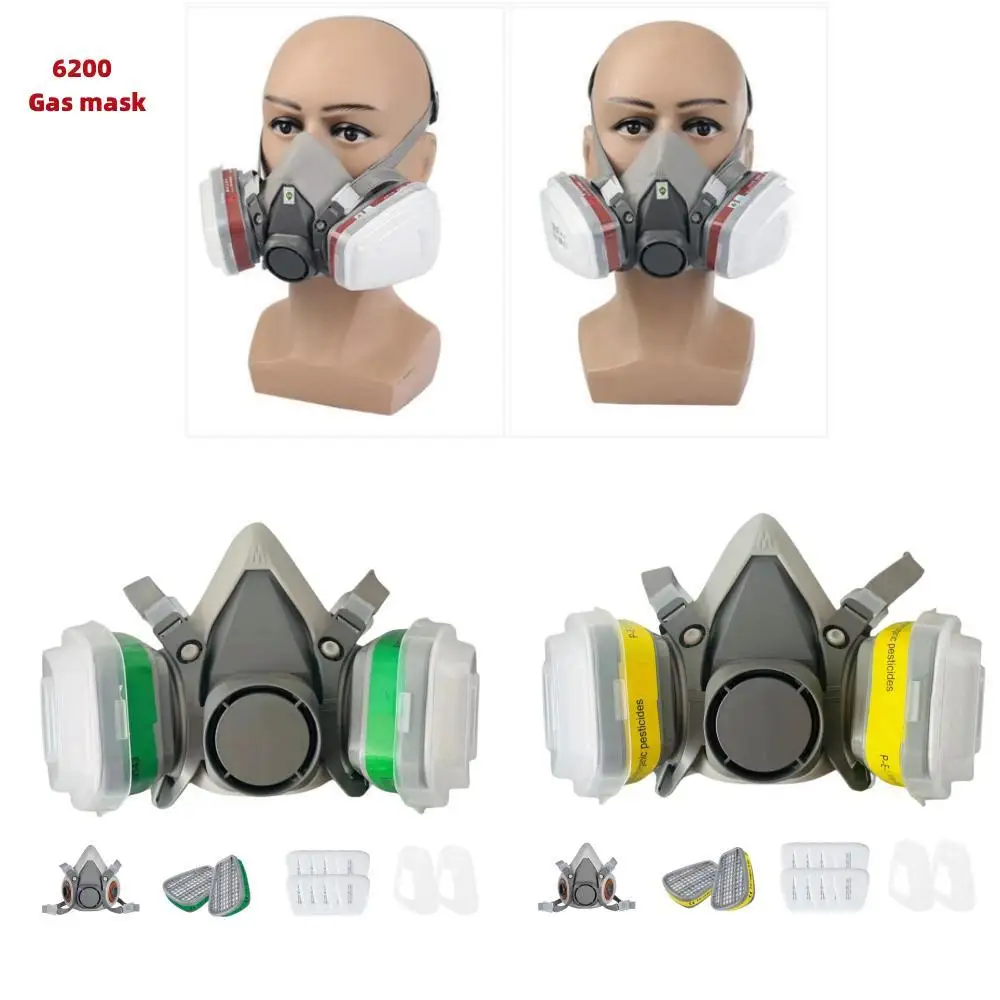 6200 Gasmaske 7-in-1/15-in-1 wiederverwendbare Halbgesichtsmaske mit Filter, geeignet zum Malen, Schweißen, Holzbearbeitung und Bio-Dampfen Image