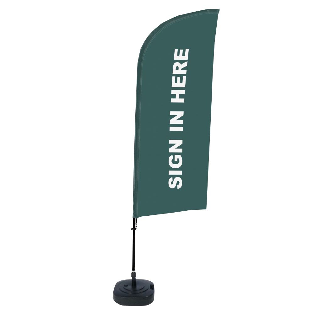 SHOWDOWN Displays Showdown Beachflag - Komplett-Set - Sign In Here Englisch - Grau/Schwarz Image