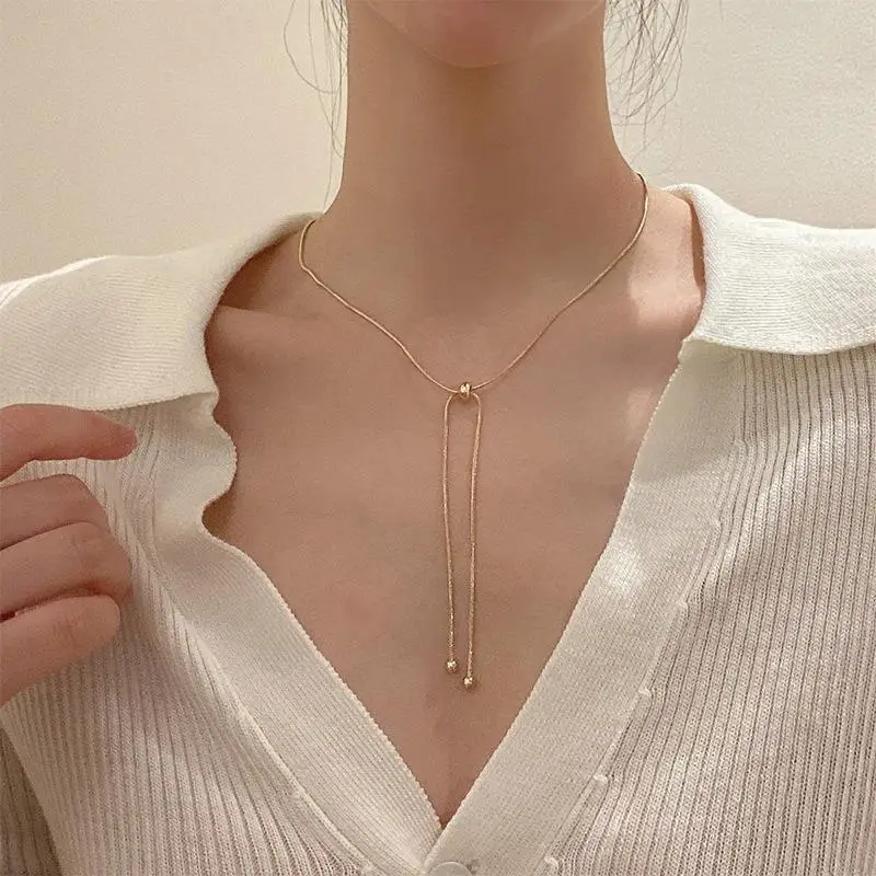 Bracciali a catena a serpente estraibili in acciaio inossidabile gioielli da donna con perline e ciondoli di tendenza per collane e bracciali in acciaio inossidabile ALN2601001314