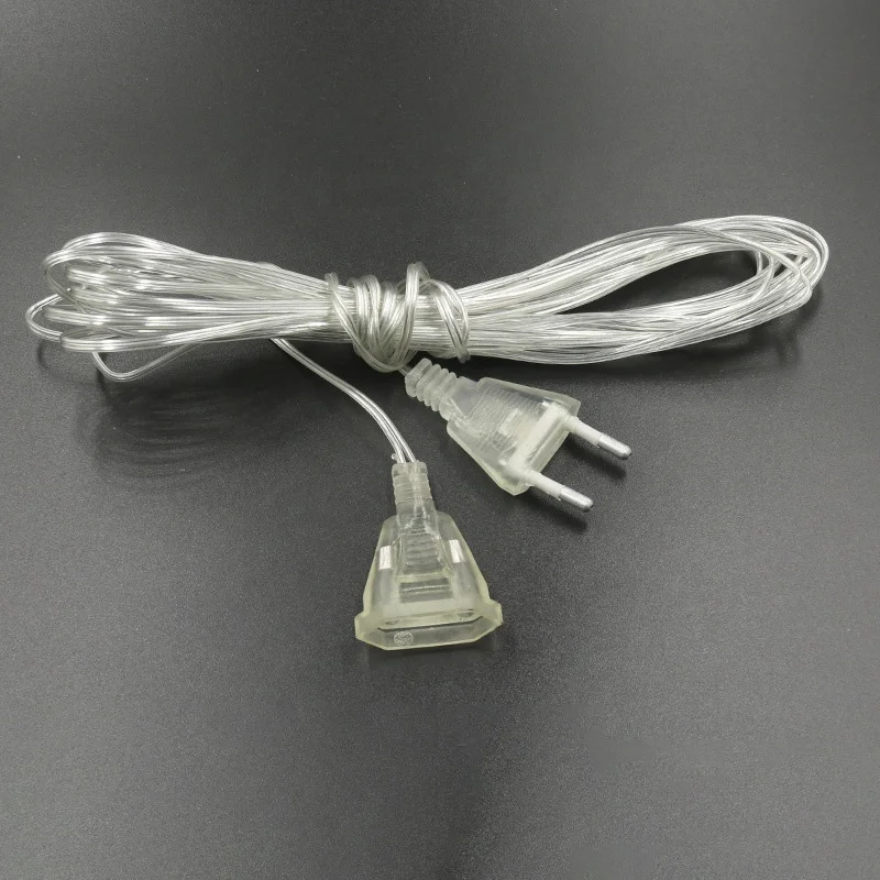 Cavo di prolunga trasparente per luci a stringa di Natale prolunga per cavo di alimentazione per luci a stringa di Natale