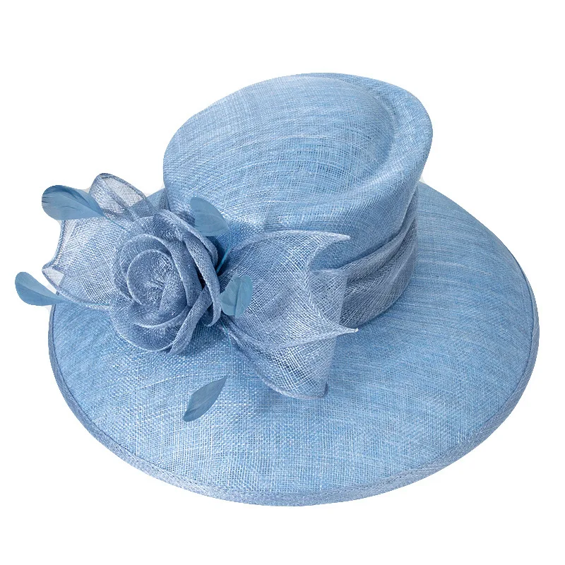 Cappello da donna elegante da donna per Tea Party Kentucky Derby nuovo signore elegante cappello da chiesa Sinamay