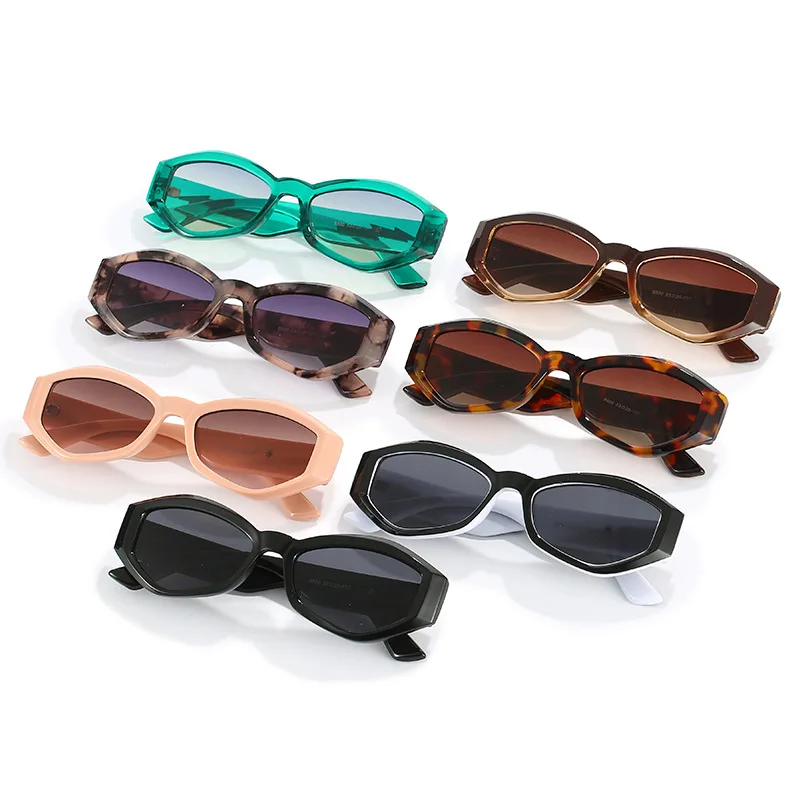 Tendy occhi di gatto occhiali da sole donne Vintage Uv40 riciclato piccolo rettangolo occhiali da sole donne