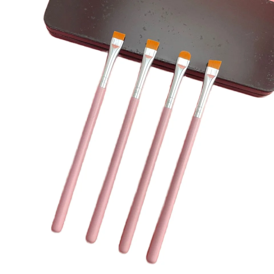 Commercio all'ingrosso singola lama rosa sopracciglio spazzola testa piatta Eyeliner & correttore spazzola 7 pezzi che delineano strumento penna di bellezza per uso degli occhi