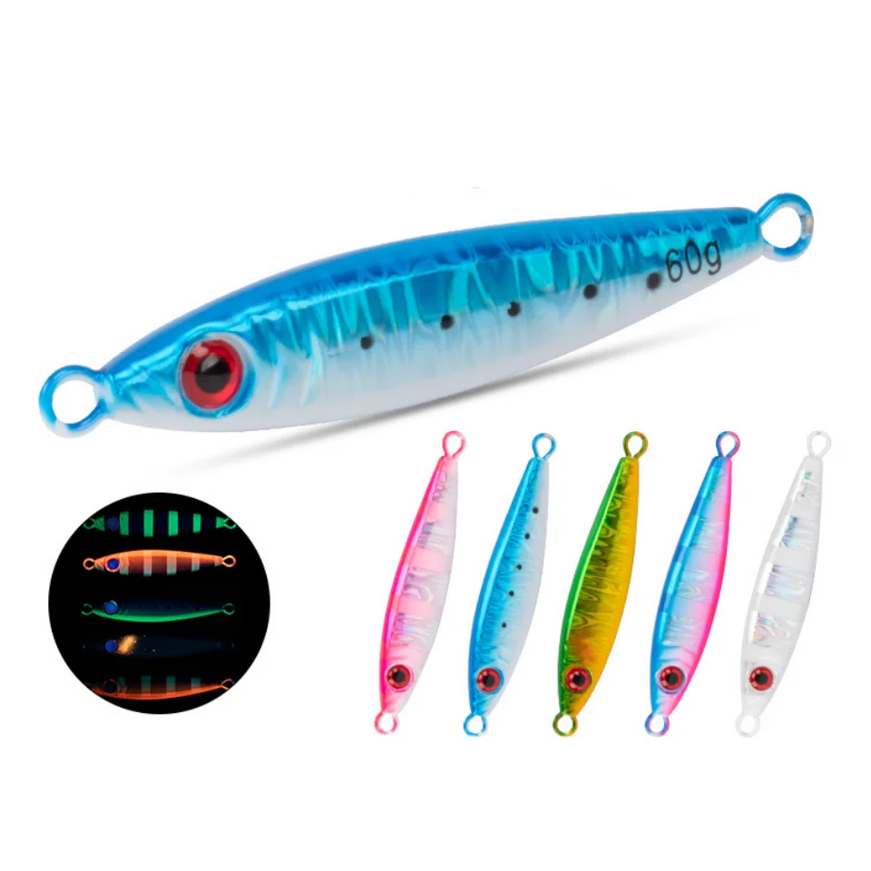 Nuovo 20g 30g 40g 60g 80g Slow Pitch Jigging esca da pesca a terra Jigging in metallo piccola esca Jig per acqua di mare