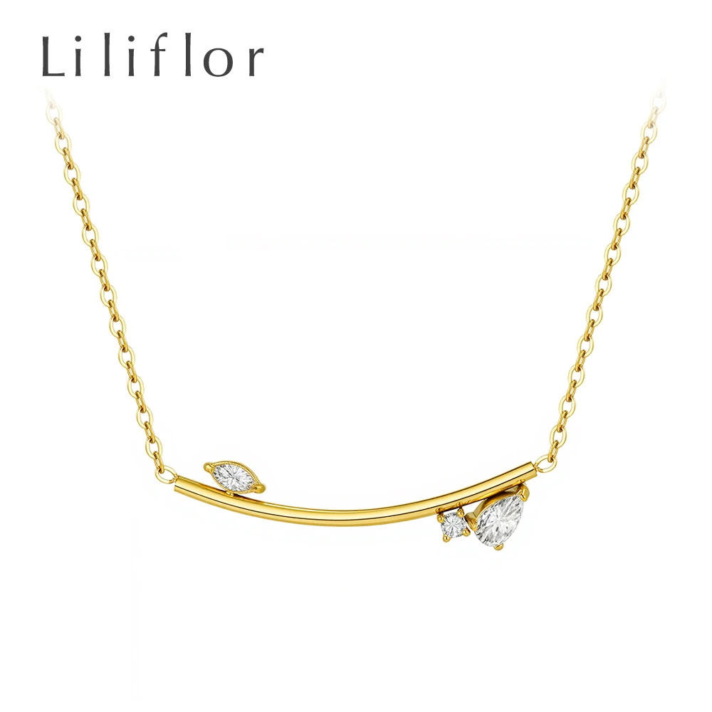 Collana con Pendente a Goccia d'Acqua in Zircone Catena a Maglia Lunga in Acciaio Inossidabile Placcato Oro 18K PVD per Gioielli da Donna P253653