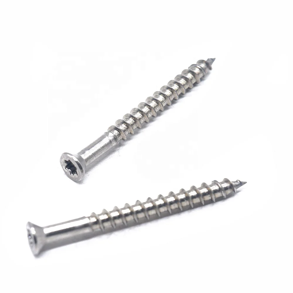 304 viti per legno in acciaio inossidabile Torx esagonale con testa svasata viti autofilettanti a mezza filettatura