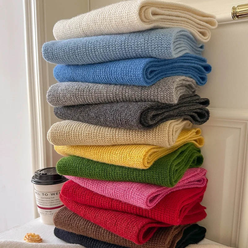 Sciarpe in Lana 100% Colorate 2026 per Ragazze e Donne Sciarpa Invernale Calda Bordeaux alla Moda con Logo Personalizzato