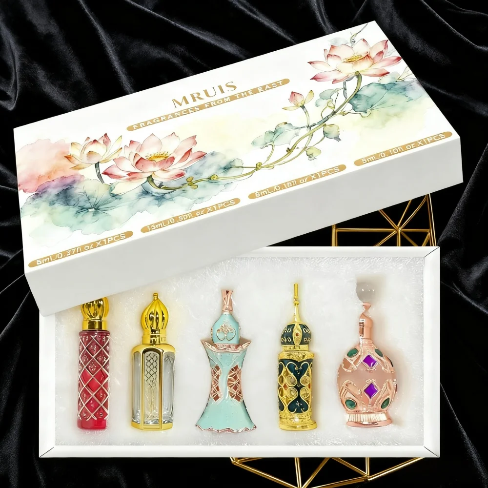 Set di Profumi Arabi di Lusso all'Ingrosso Fragranza Classica di Rosa a Lunga Durata Profumo Liquido MINI Dubai Spa