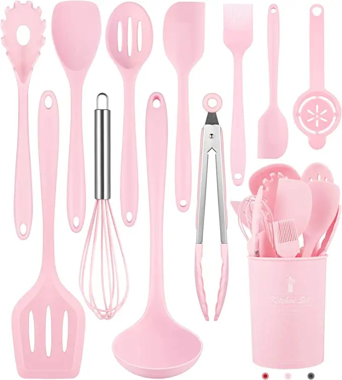 12 pezzi per uso alimentare resistente al calore antiaderente consegna gratuita utensili da cucina Set di utensili da cucina Kit di riposo utensili da cucina in Silicone