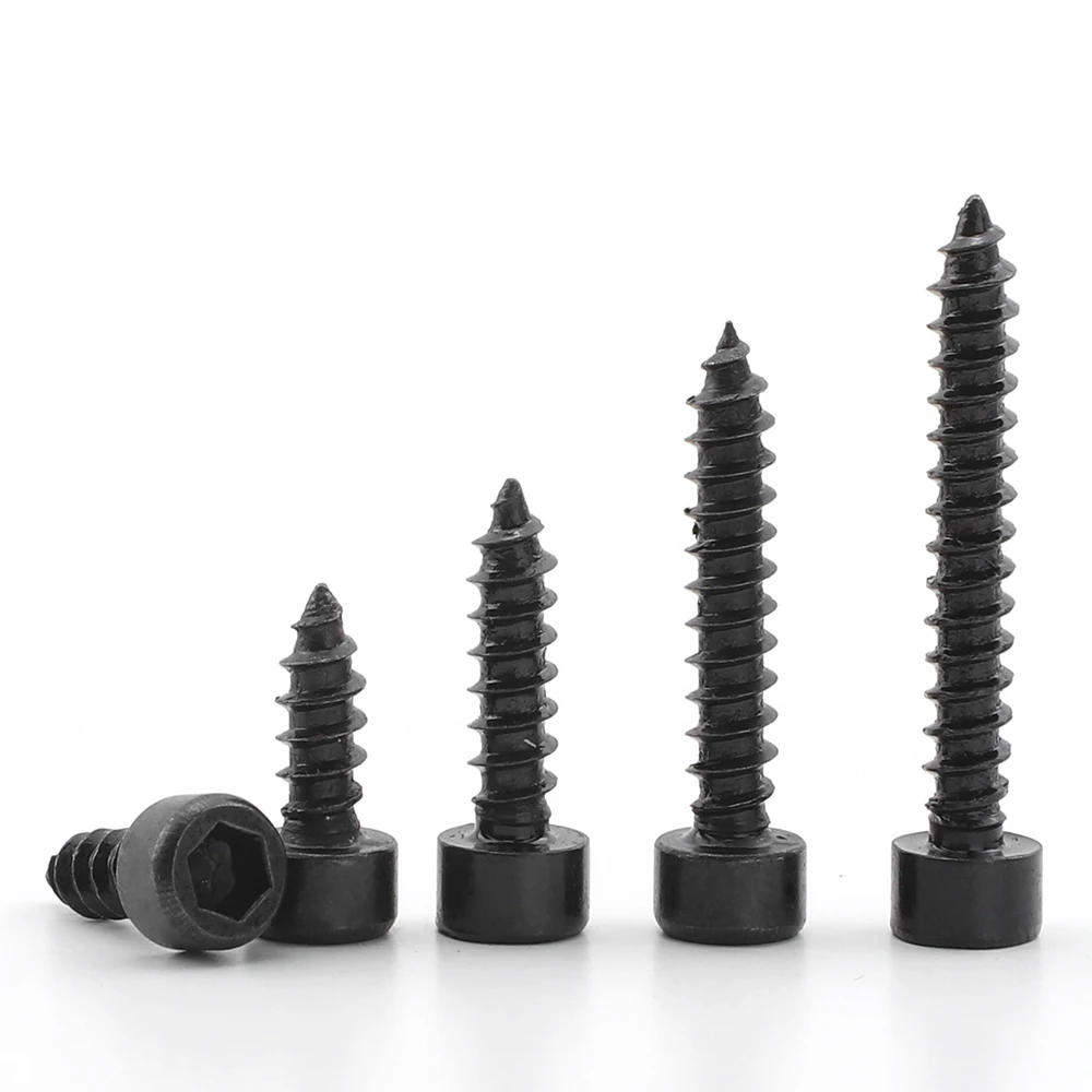 100 pz/borsa 8.8 in acciaio al carbonio nero testa a brugola esagono con tappo a testa alta vite per altoparlante m2. 5 m2. 6 M3 M3.5 M4 M5 M6