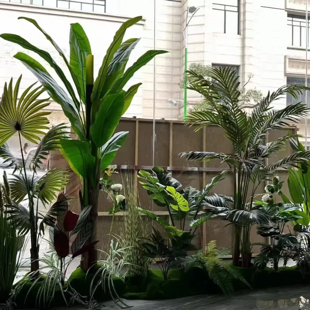 Grande Pianta Artificiale di Ulivo Moderna in Vaso Decorazione in Plastica con Foglie Verdi Finte Albero di Ulivo Smontabile