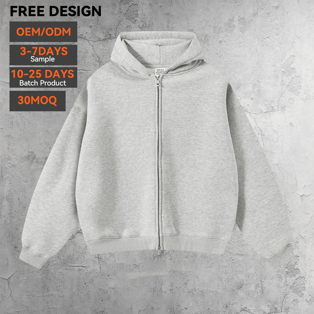 Felpa con Cappuccio e Zip in Cotone Pesante con Logo Personalizzato Alta Qualità Stile Vintage Streetwear Vestibilità Oversize Unisex