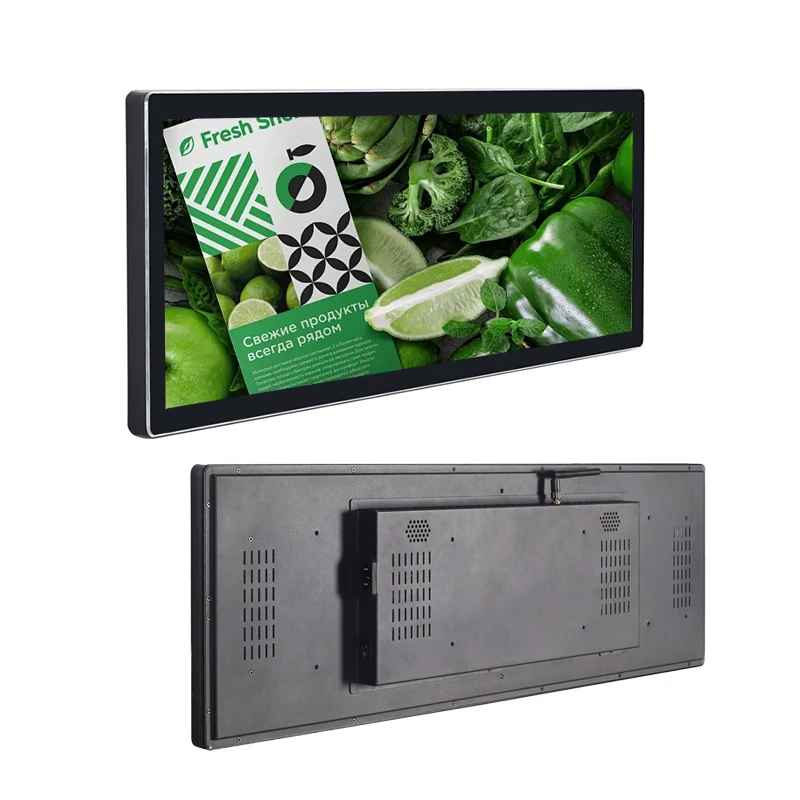 Tiktok LCD Ultra ampio schermo HD schermo pubblicitario schermo interno barra allungata Display LCD per supermercato
