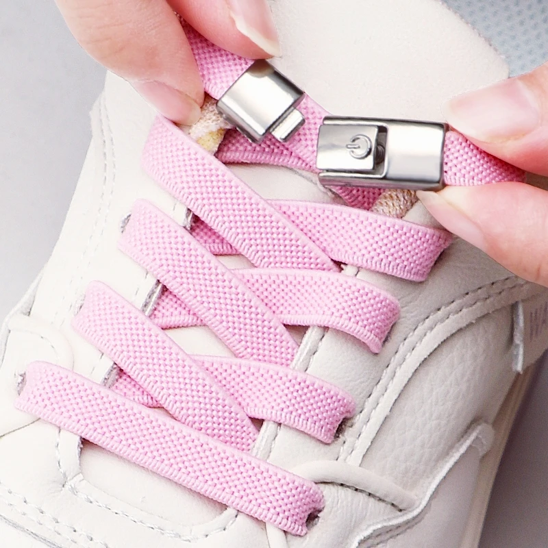 Nuovi Lacci Elastici Senza Nodi Lacci per Scarpe Senza Chiusura a Pressione Lacci Piatti Allargati da 8MM per Sneaker Bambini e Adulti