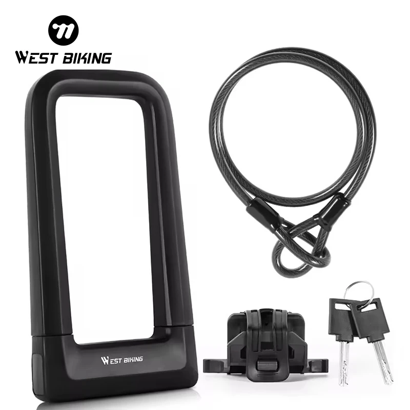 WEST BIKING Lucchetto a U Personalizzato per Biciclette Resistente con 2 Chiavi Supporto ad Alta Sicurezza Antifurto per Bici e E-bike