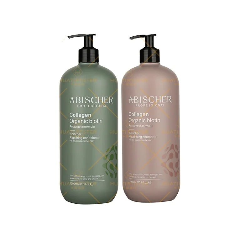 Set di Shampoo e Balsamo Professionale per la Cura dei Capelli Abischer con Etichetta Privata Collagene Organico e Biotina Nutriente e Riparatore