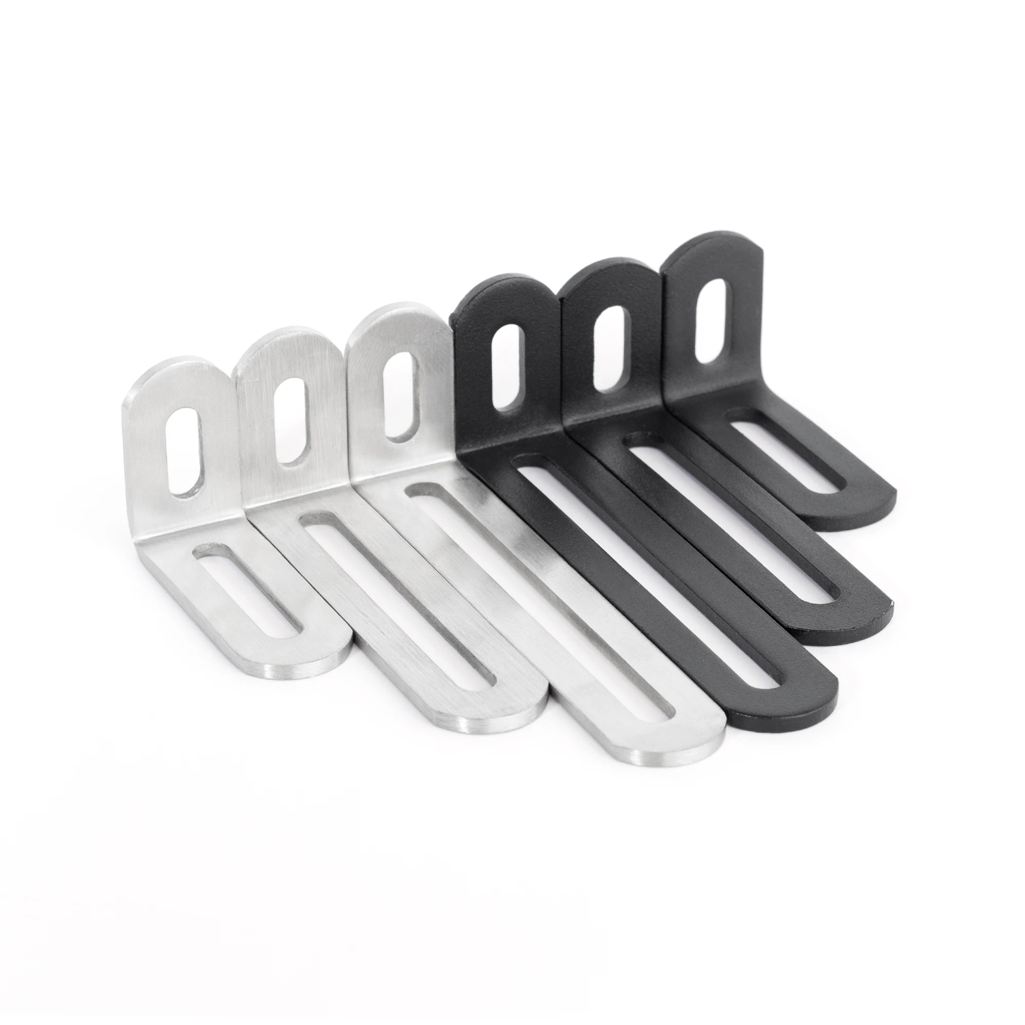 Staffe ad Angolo a L in Acciaio Inox Spesso Supporti per Mensole Neri per Mobili in Legno Angolari Metallici a 90 Gradi