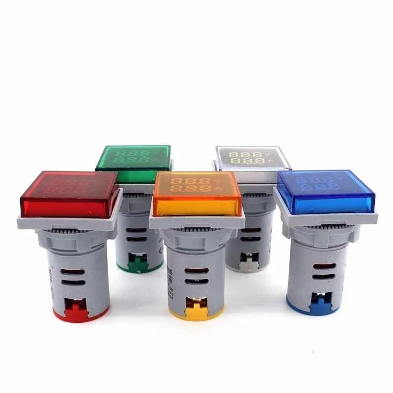 LED quadrato Ac digitale doppio Display voltmetro amperometro Ampere voltaggio indicatore di corrente indicatore luci di segnalazione 60-500V 0-100A