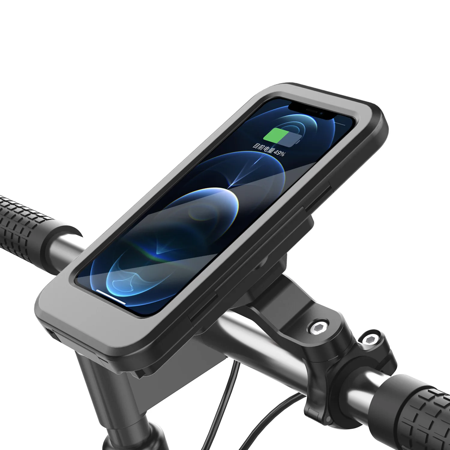 Supporto per telefono cellulare da bicicletta protezione per telefono da moto impermeabile ricarica Wireless ricarica rapida USB