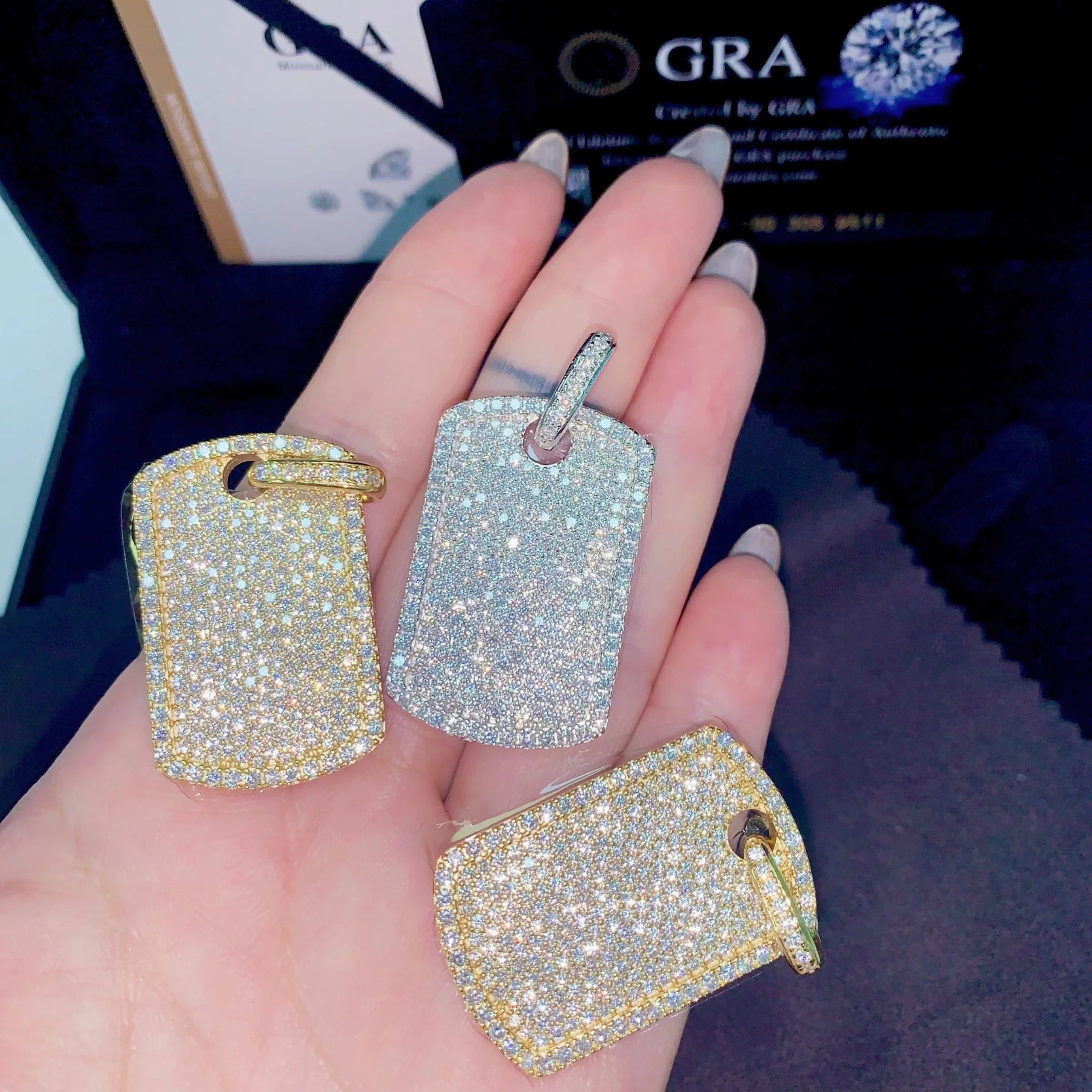 Classic Basic Everyday Iced Out Schmuck Hunde marke Anhänger VVS Moissan ite Anhänger Iced Out Schmuck Custom Cross Anhänger