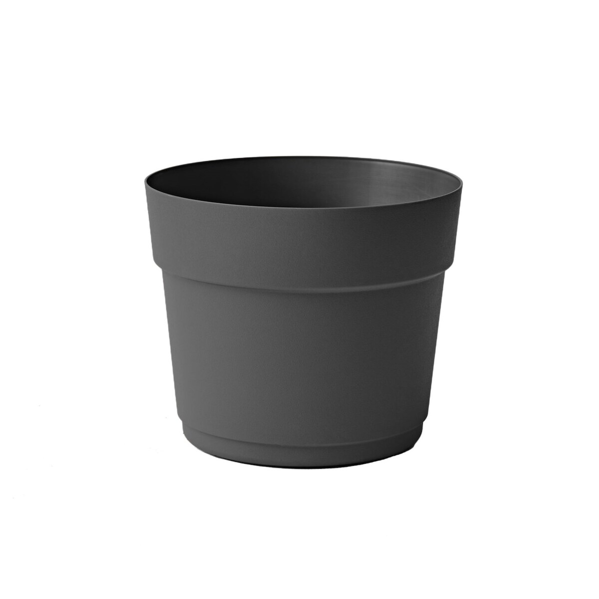TeraPlast Bloom 34 Pflanzkübel Ash Anthrazit rund 34cm Wasserspeicher Topf Image