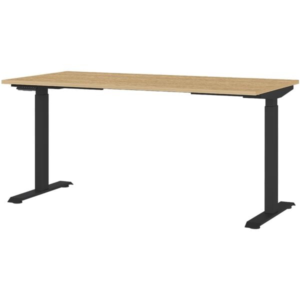 Germania-Werke Schreibtisch höhenverstellbar (elektrisch) »Jet« 160 cm Lindberg-Eiche-Nb./Schwar, 160x120x80 cm